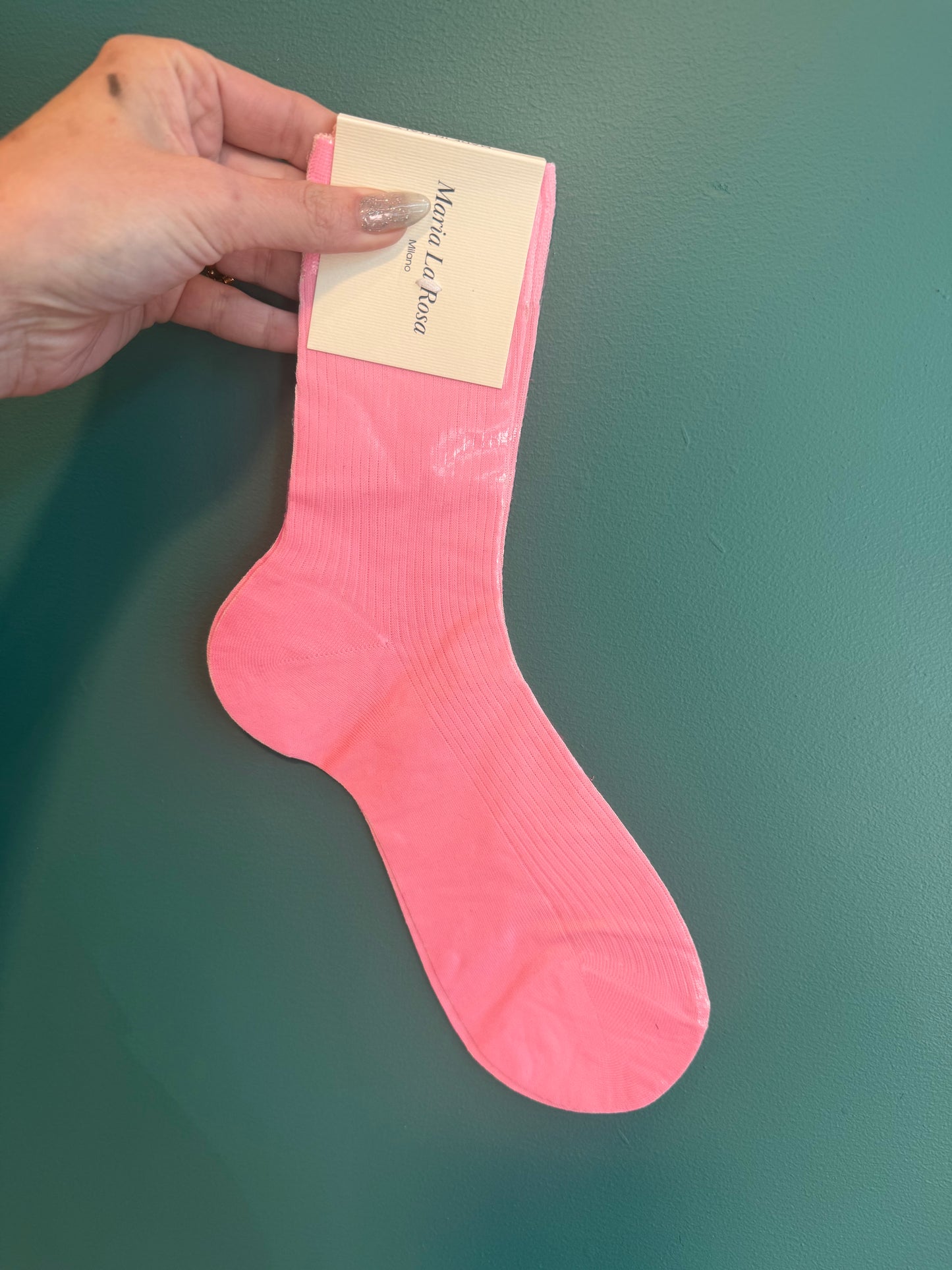 Maria La Rosa One Ribbed Laminated Socks