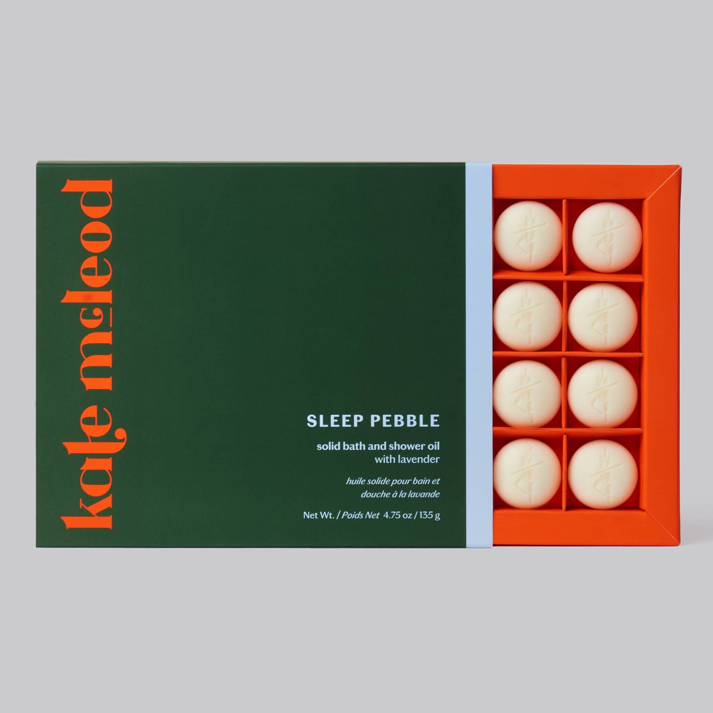KATE McCLEOD Sleep Pebble | Deep Moisturizing Solid Bath & Shower Oil: Tray of 20