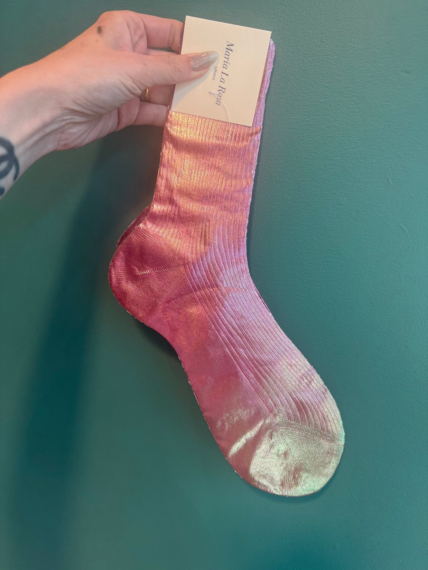 Maria La Rosa One Ribbed Laminated Socks