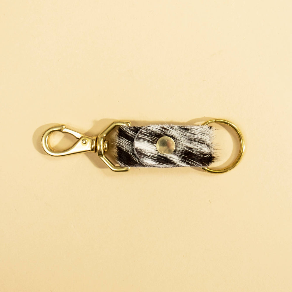 Keychain - Salt + Pepper Hair on Hide