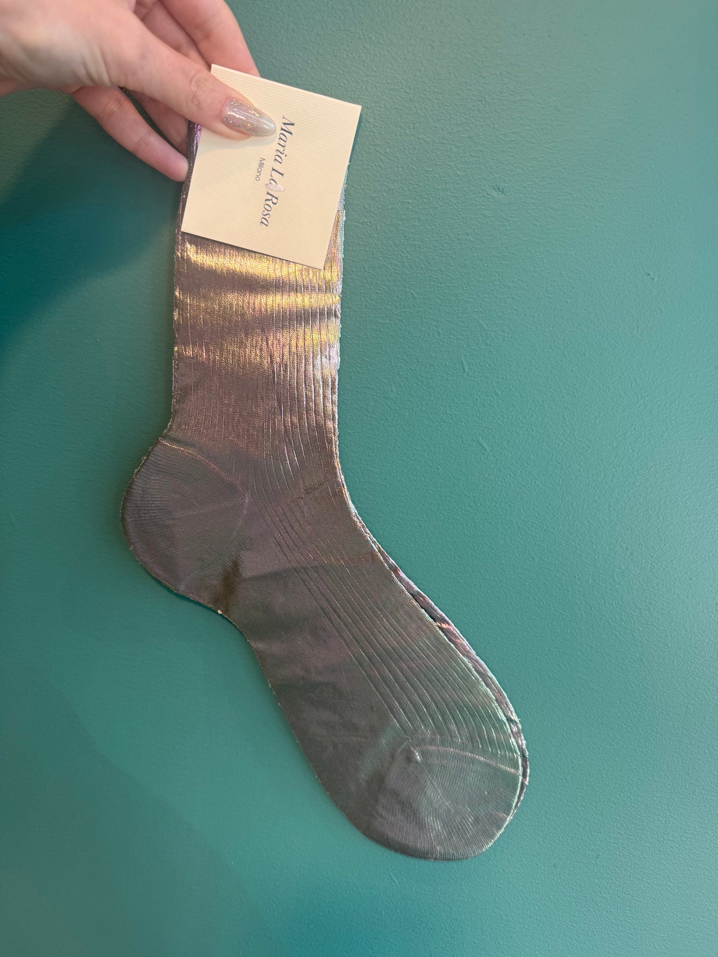Maria La Rosa One Ribbed Laminated Socks