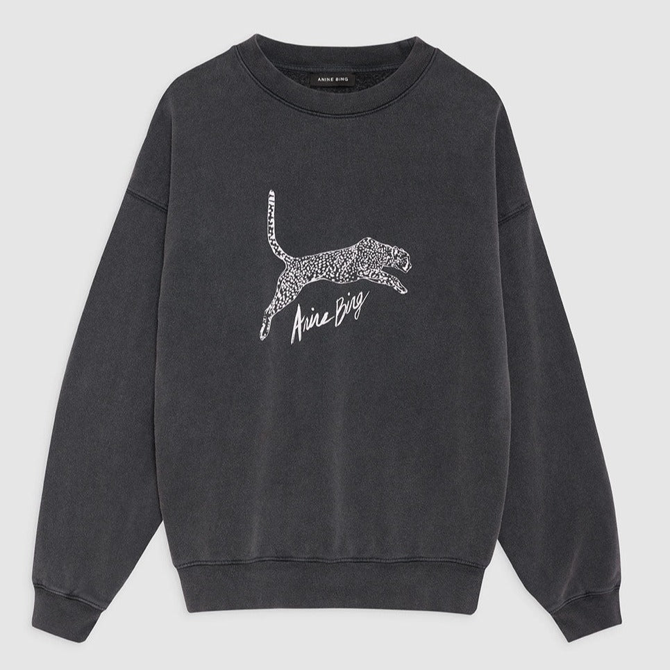 ANINE BING Spencer Sweatshirt | Spotted Leopard