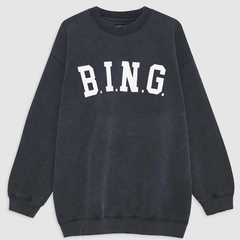 ANINE BING Tyler Sweatshirt | Washed Black