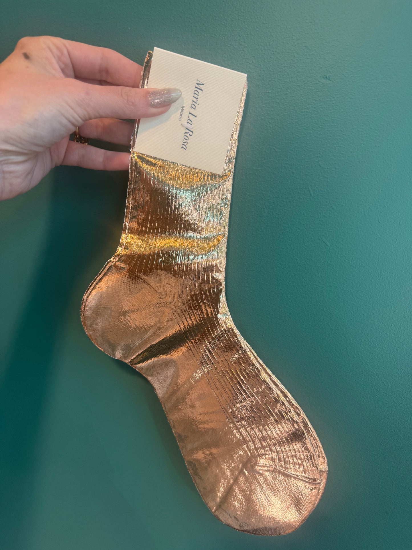 Maria La Rosa One Ribbed Laminated Socks