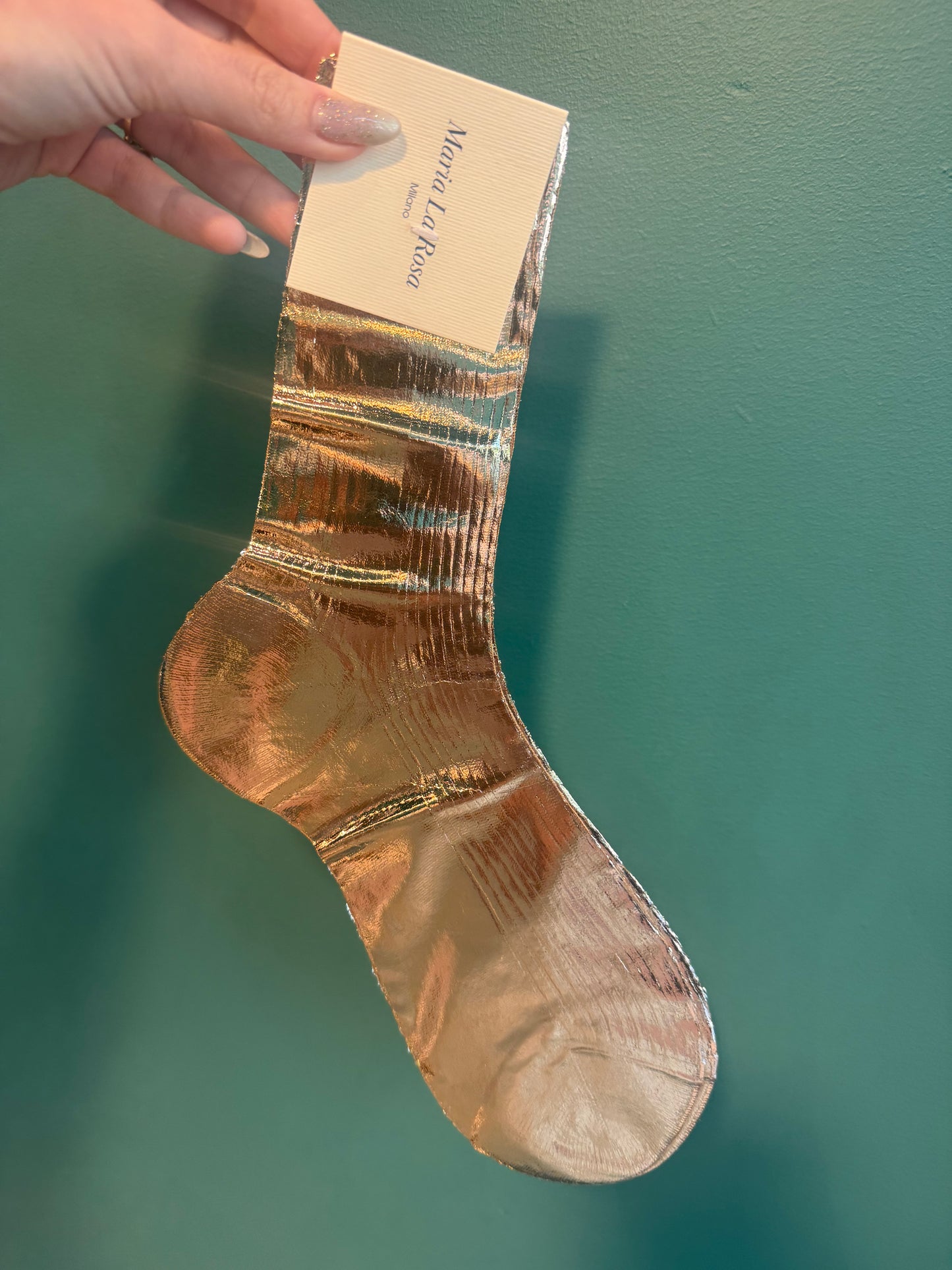 Maria La Rosa One Ribbed Laminated Socks