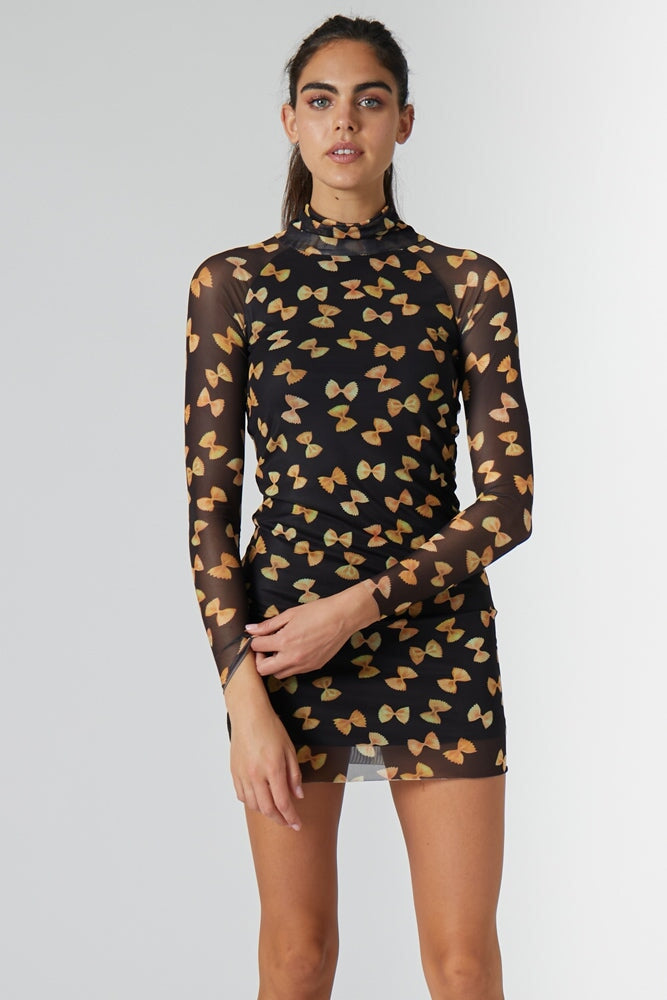 RACHEL ANOTONOFF Lily Printed Mesh Dress | Bowtie Pasta