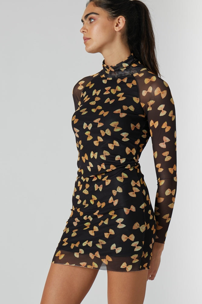 RACHEL ANOTONOFF Lily Printed Mesh Dress | Bowtie Pasta