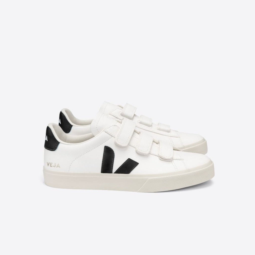 VEJA Recife Velcro Sneakers Chromefree Leather | White Black