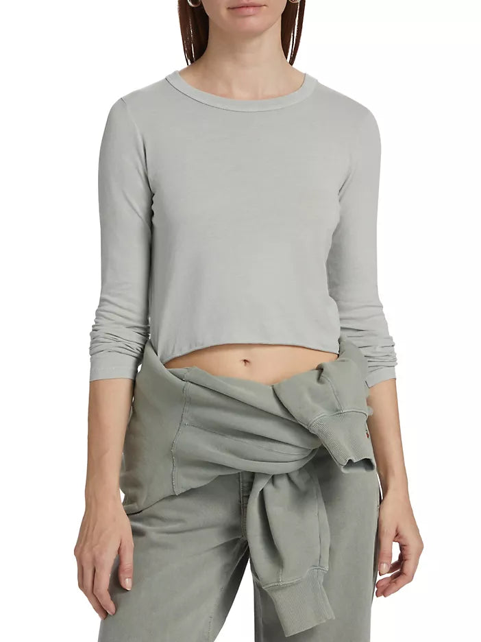 SLVRLAKE Baby Long Sleeve Crop Tee | Agate Grey