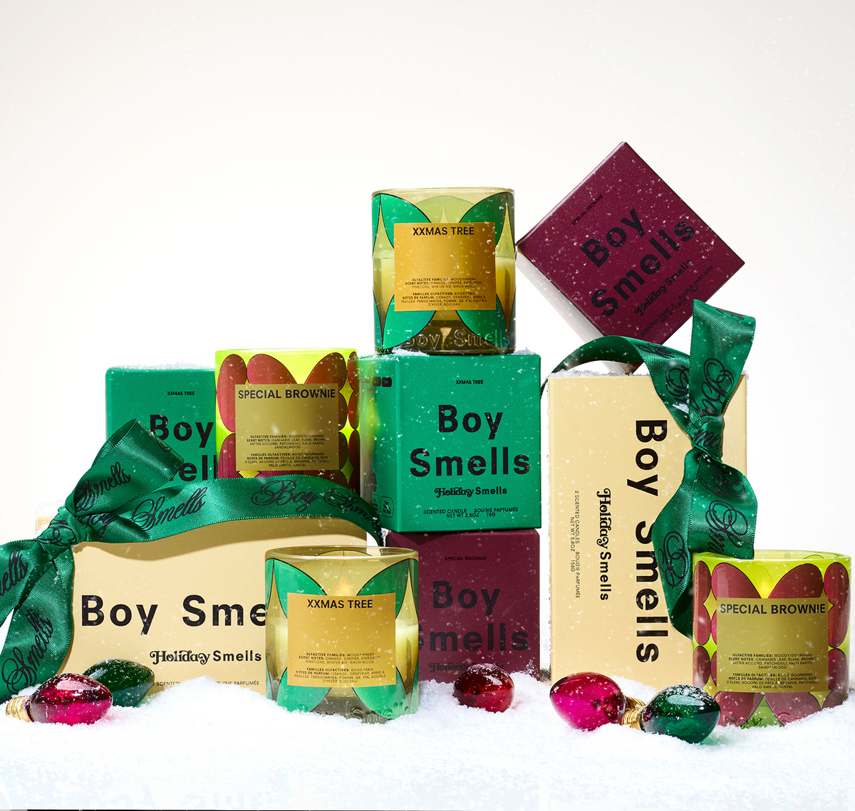 Boy Smells Special Brownie and Xxmas Tree candles