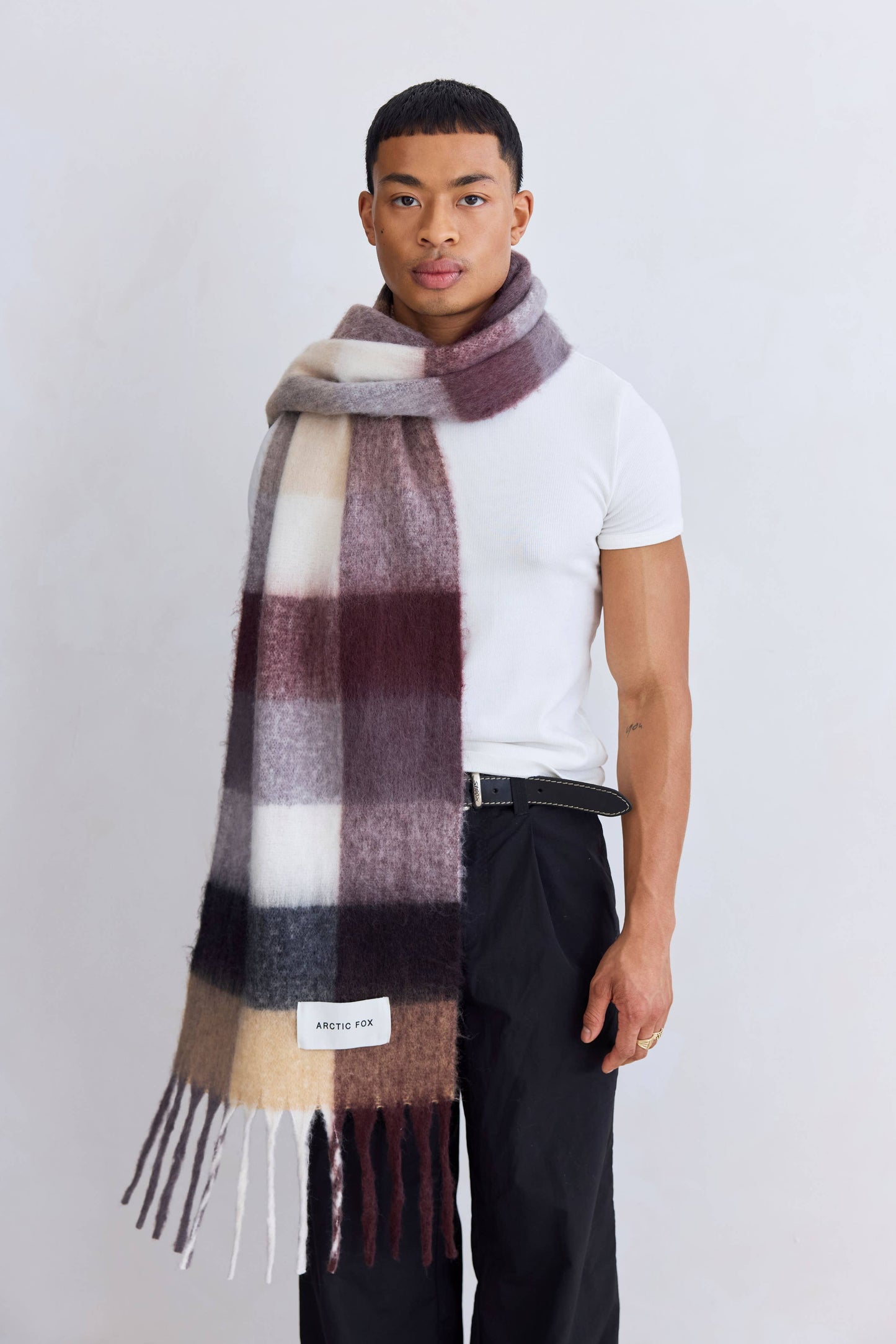 ARCTIC FOX The Reykjavik Scarf - 100% Recycled - Purple/Brown - FW25