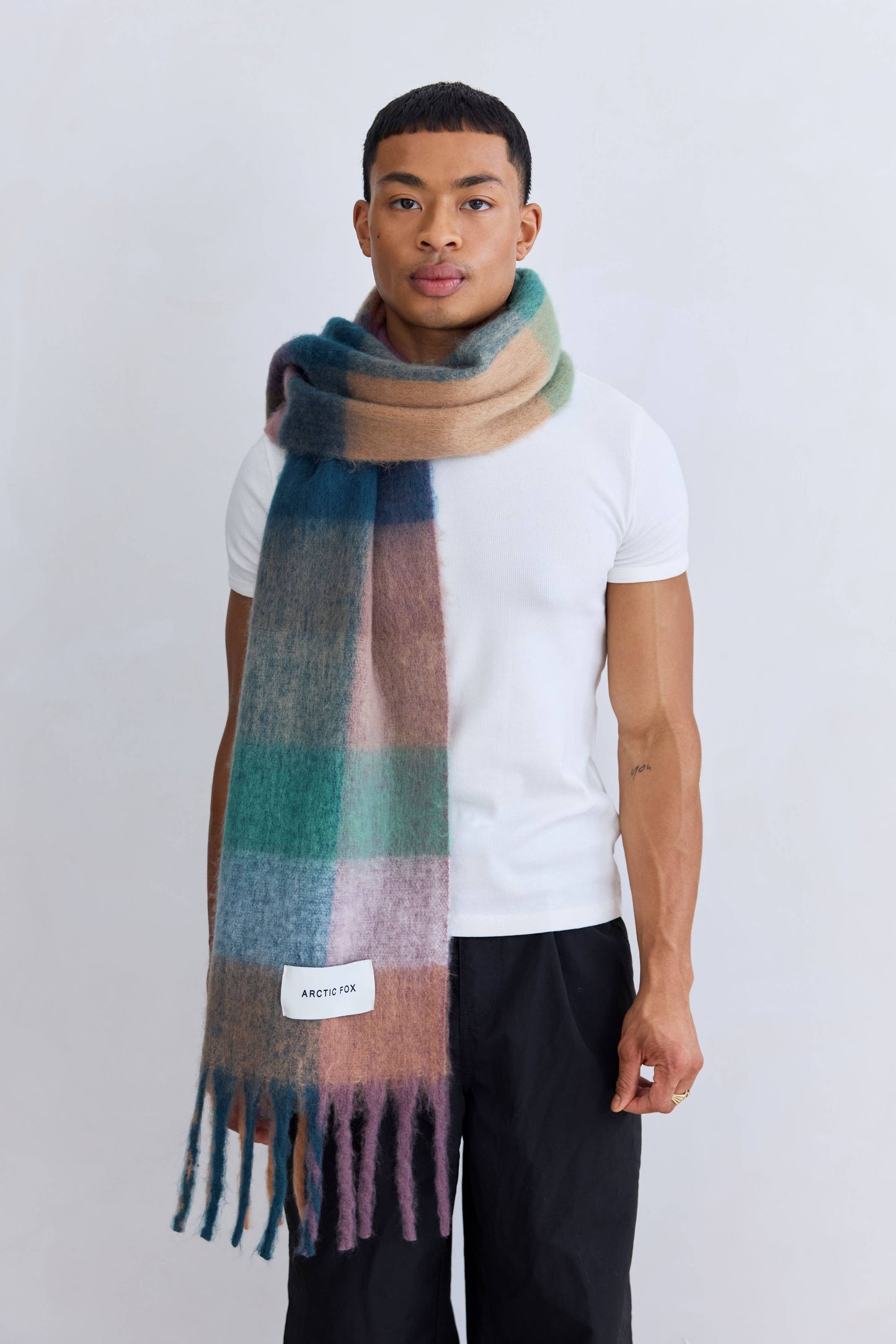 ARCTIC FOX The Reykjavik Scarf - 100% Recycled - Lilac Check - FW25