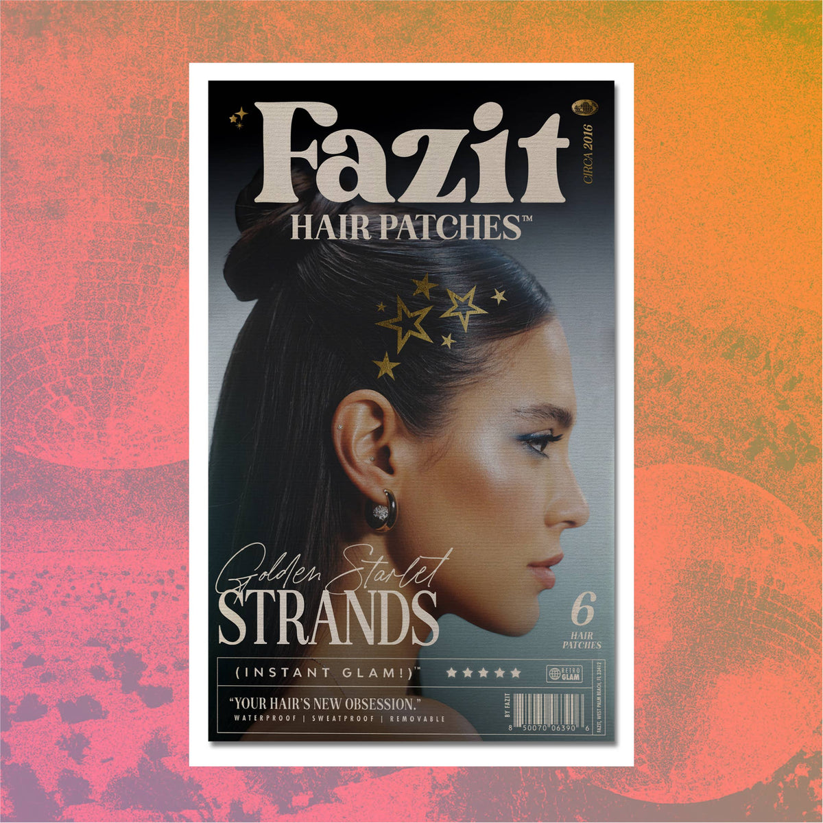 FAZIT Golden Glitter Stars Hair Tattoo