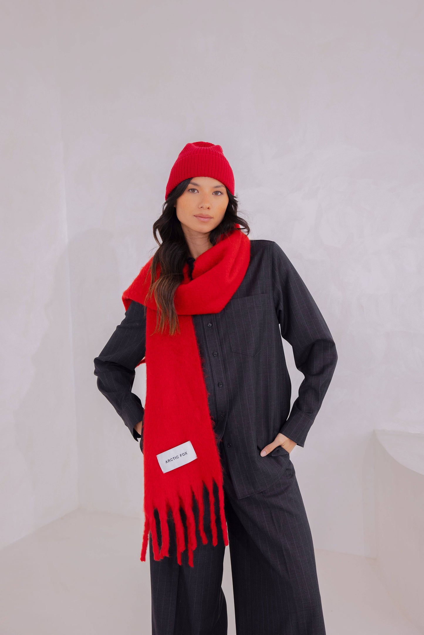 ARCTIC FOX The Stockholm Scarf - 100% Recycled - Crimson Red - FW25
