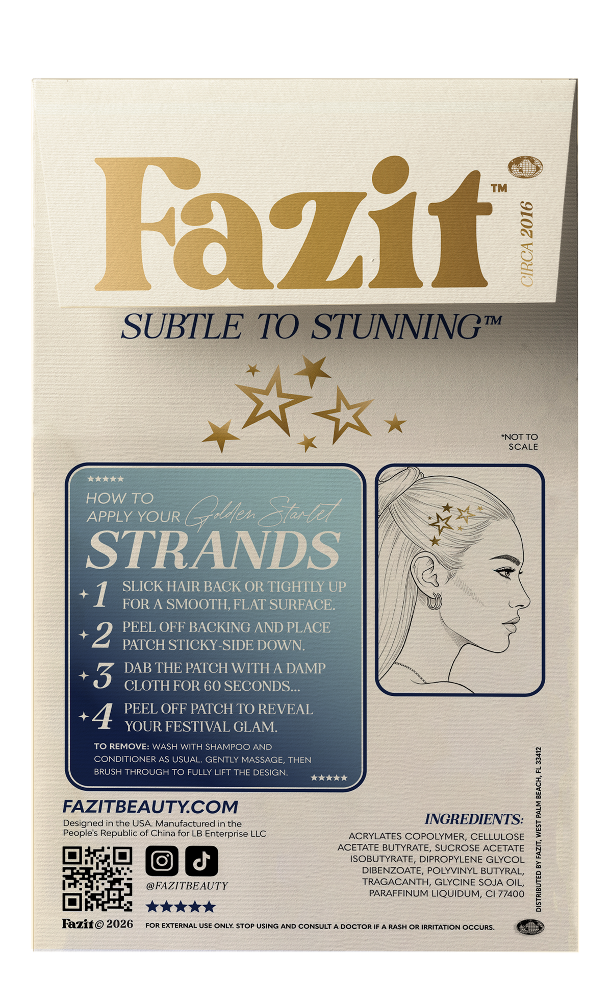 FAZIT Golden Glitter Stars Hair Tattoo