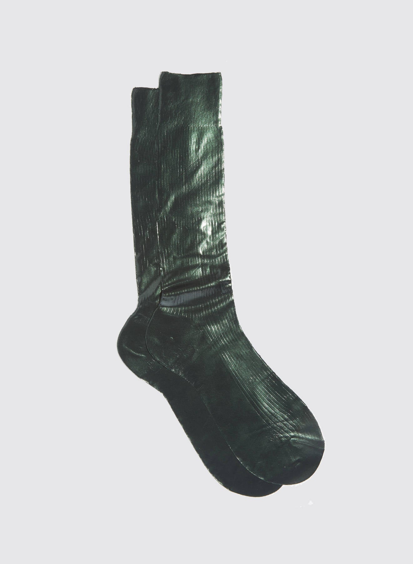 MARIA LA ROSA One Ribbed Laminated Socks | MEN