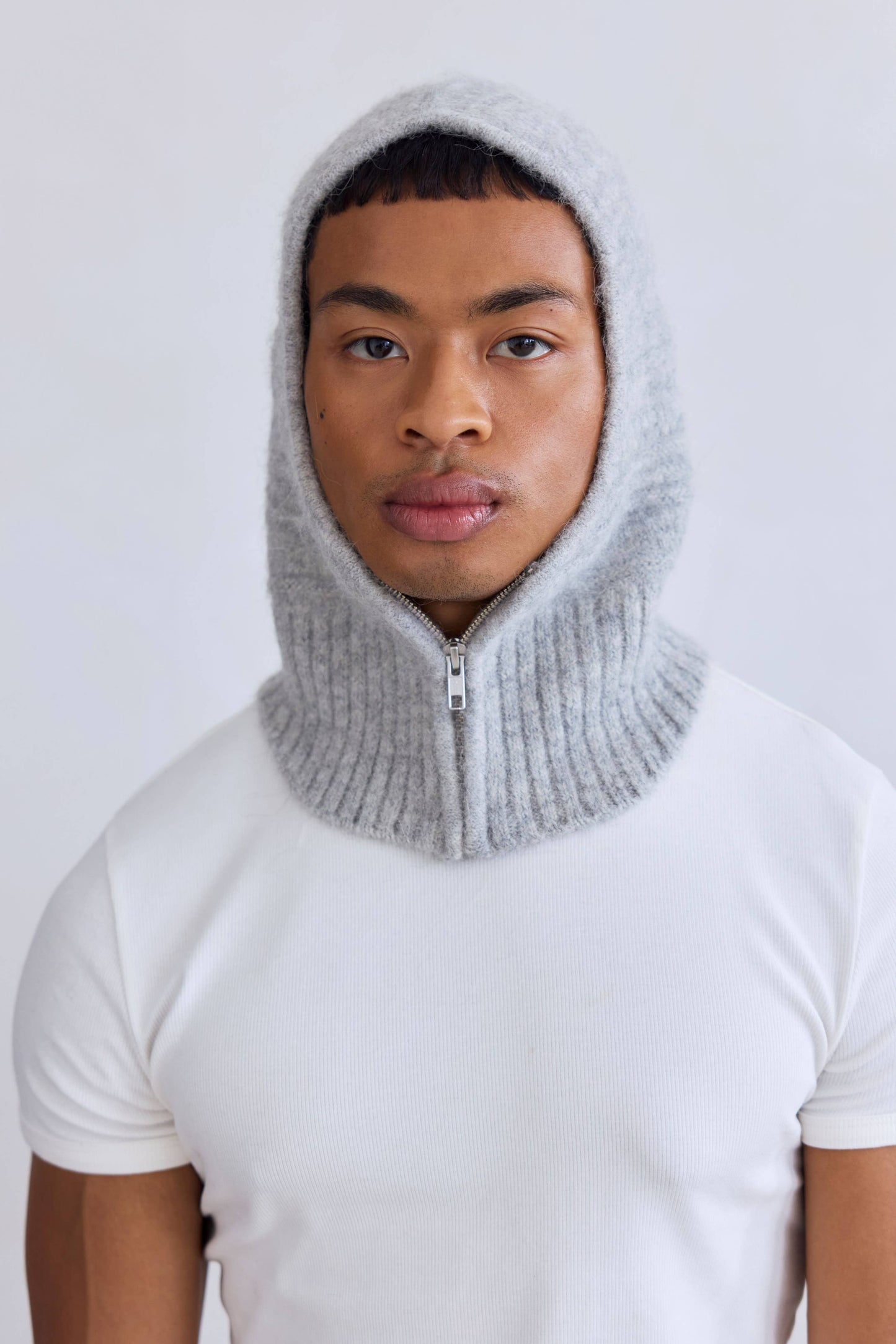 ARCTIC FOX The Alpaca Balaclava with Zip - Blizzard Grey - FW25