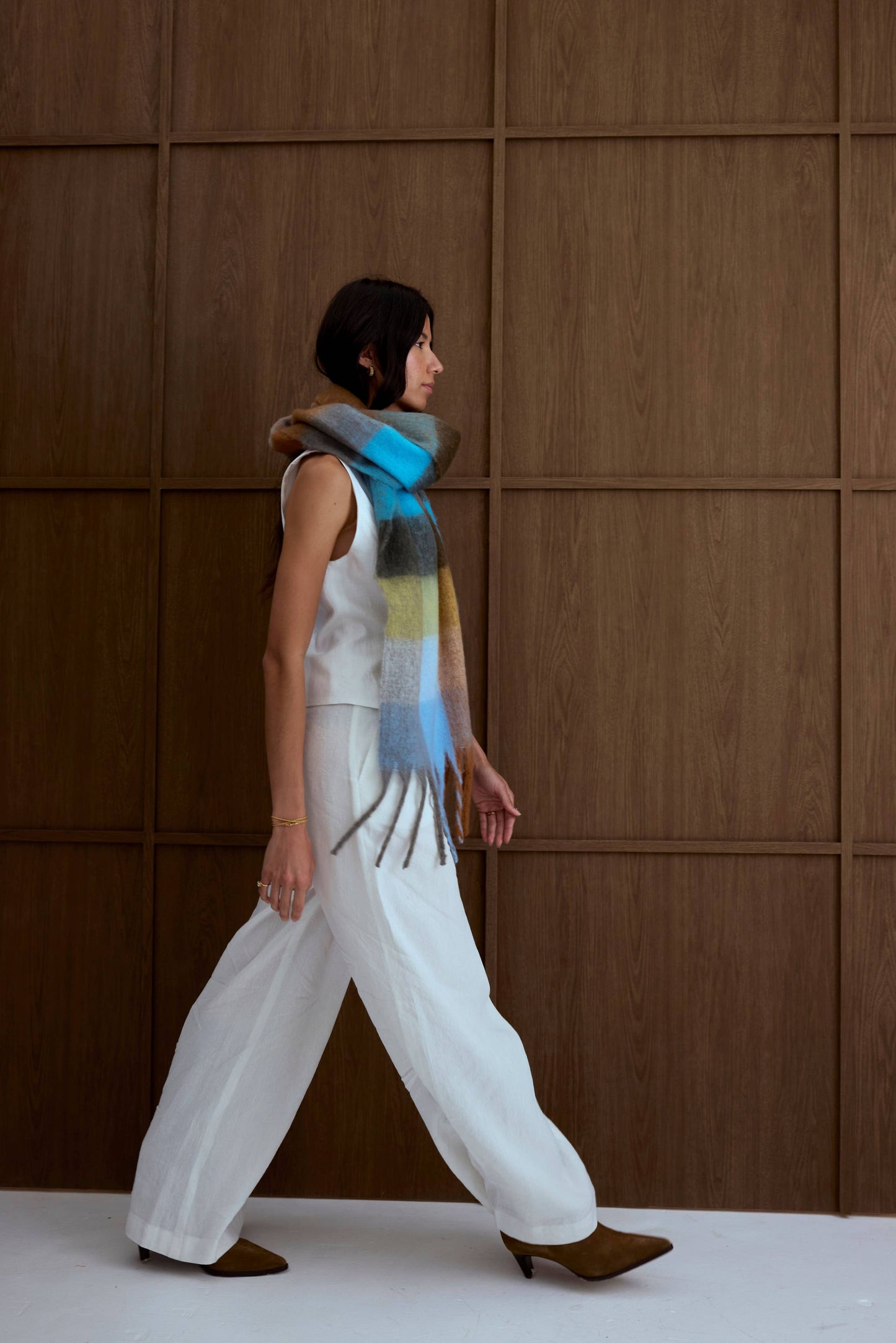 ARCTIC FOX The Reykjavik Scarf - 100% Recycled - Blue/Orange - FW25