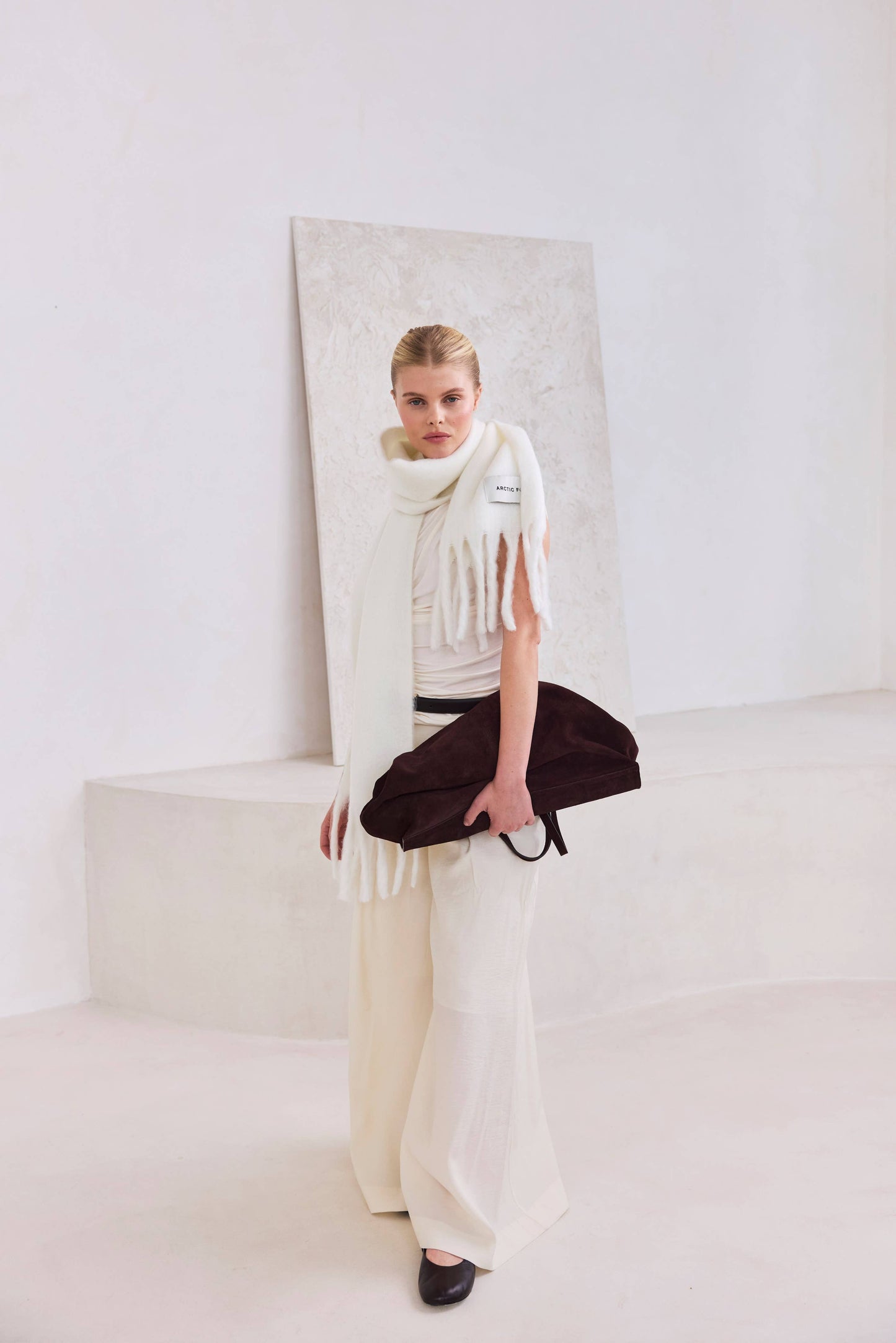 ARCTIC FOX The Stockholm Scarf - 100% Recycled - Polar White - FW25