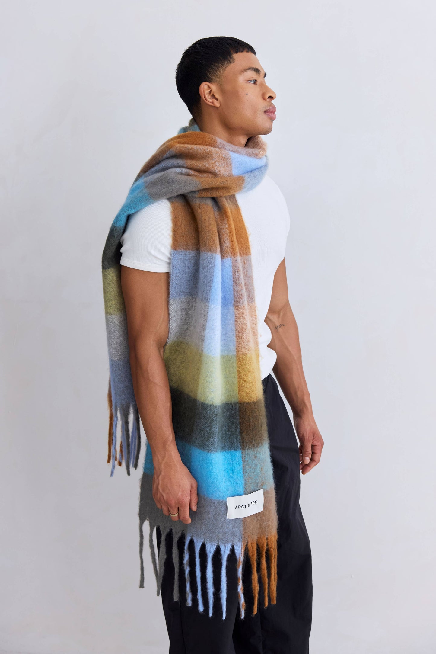 ARCTIC FOX The Reykjavik Scarf - 100% Recycled - Blue/Orange - FW25