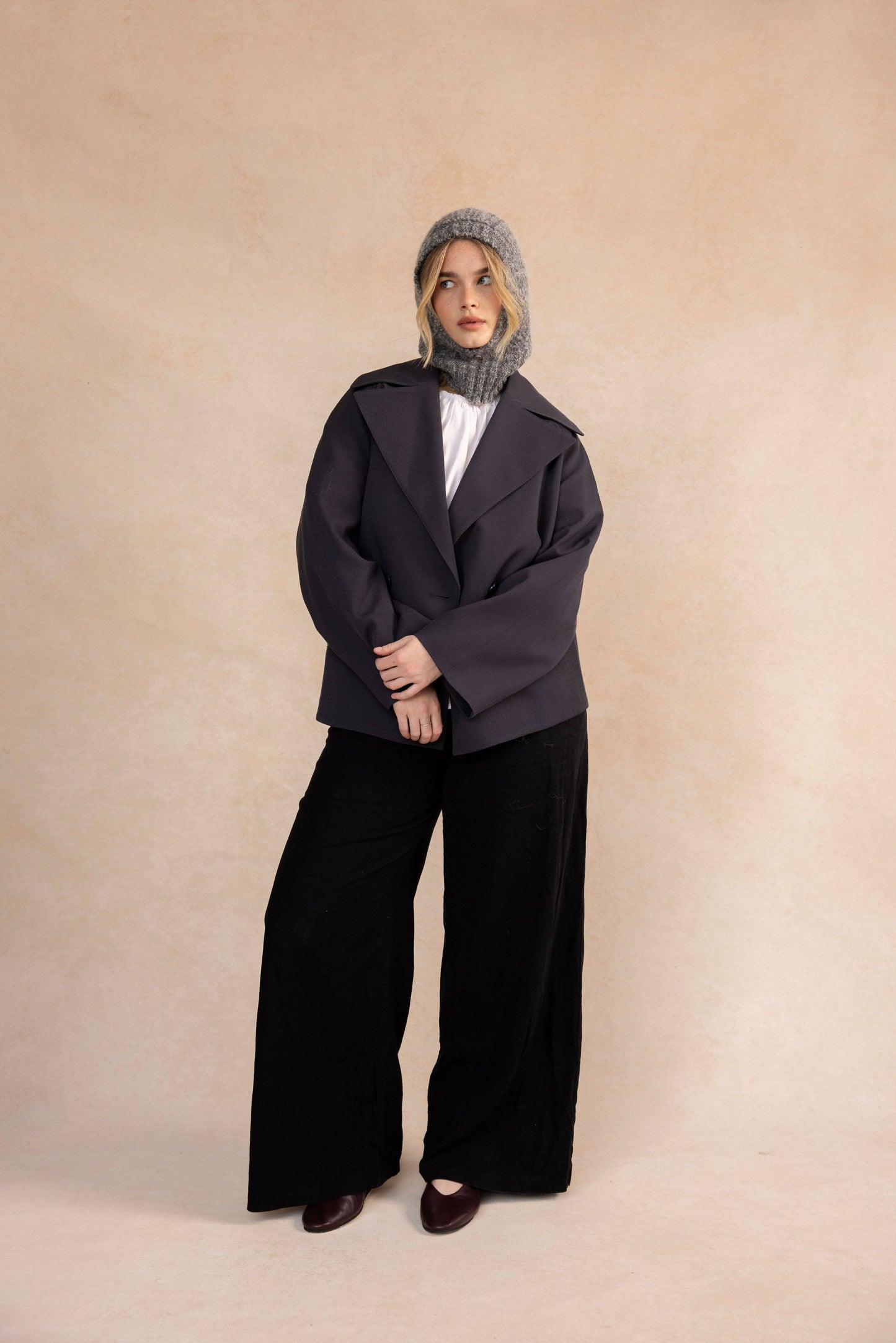 Alpaca Balaclava Fitted Hood - Alpine Cloud - FW25