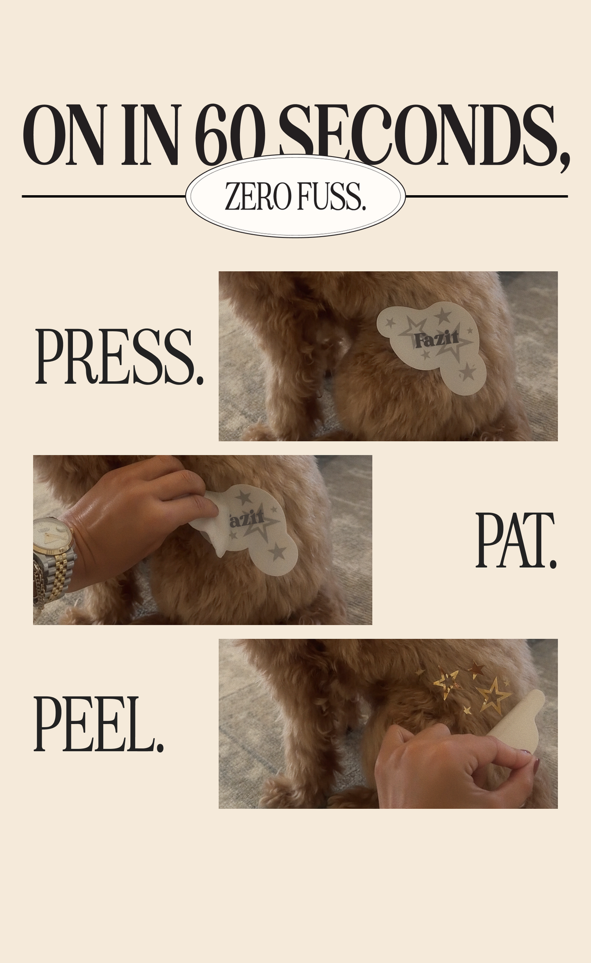 FAZIT Golden Star Speckles Pet Patches for Dogs