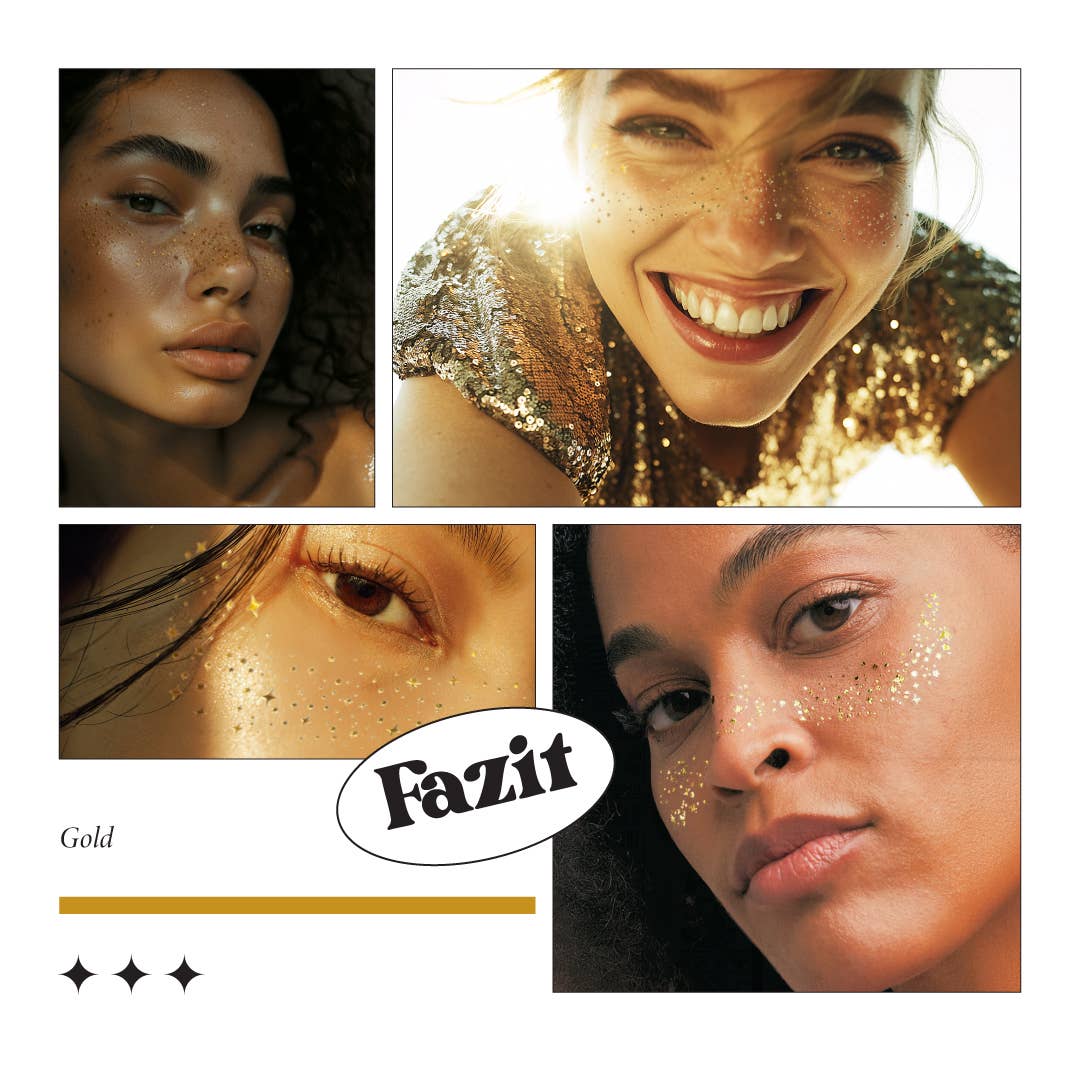 FAZIT Gold Glitter Freckles Makeup Patches for Halloween