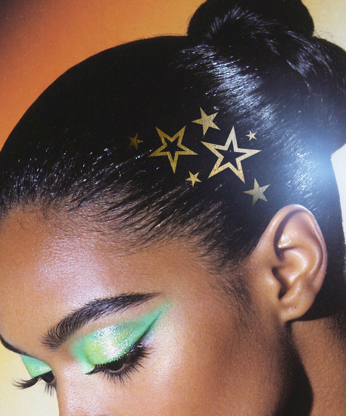 FAZIT Golden Glitter Stars Hair Tattoo