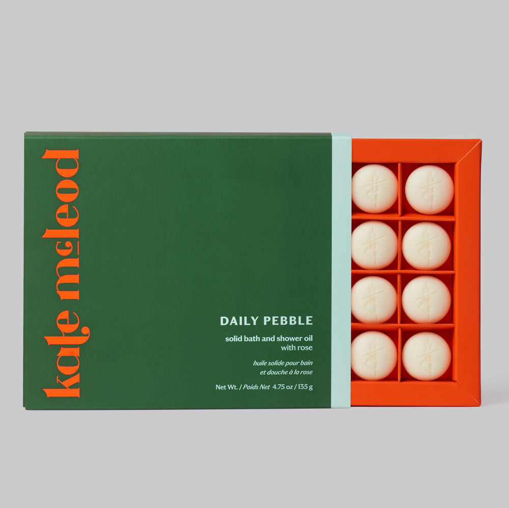 KATE McCLEOD Daily Pebble | Deep Moisturizing Solid Bath & Shower Oil: Tray of 20