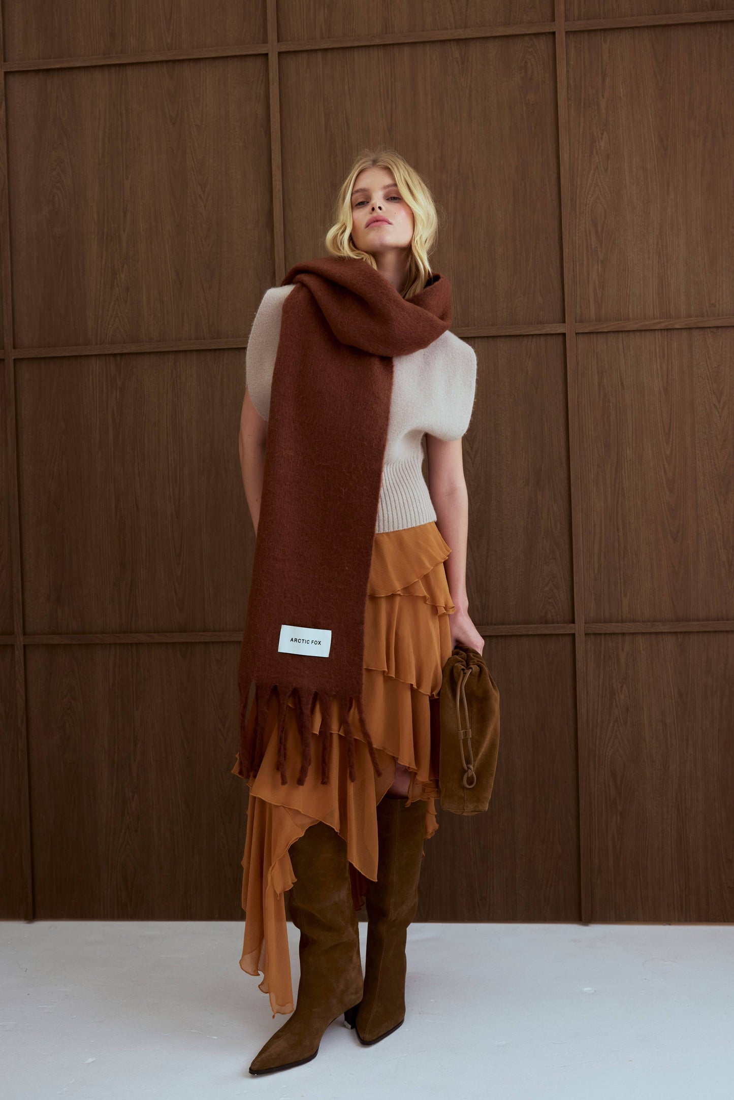 ARCTIC FOX The Stockholm Scarf - 100% Recycled - Sepia - FW25