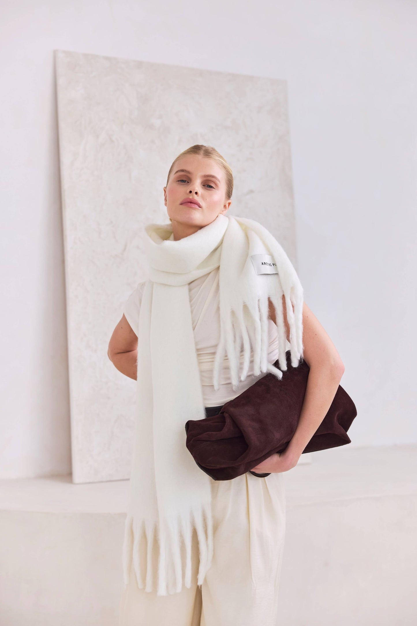 ARCTIC FOX The Stockholm Scarf - 100% Recycled - Polar White - FW25