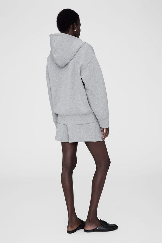 ANINE BING Bond Zip Up Hoodie Framed Monogram | Heather Grey