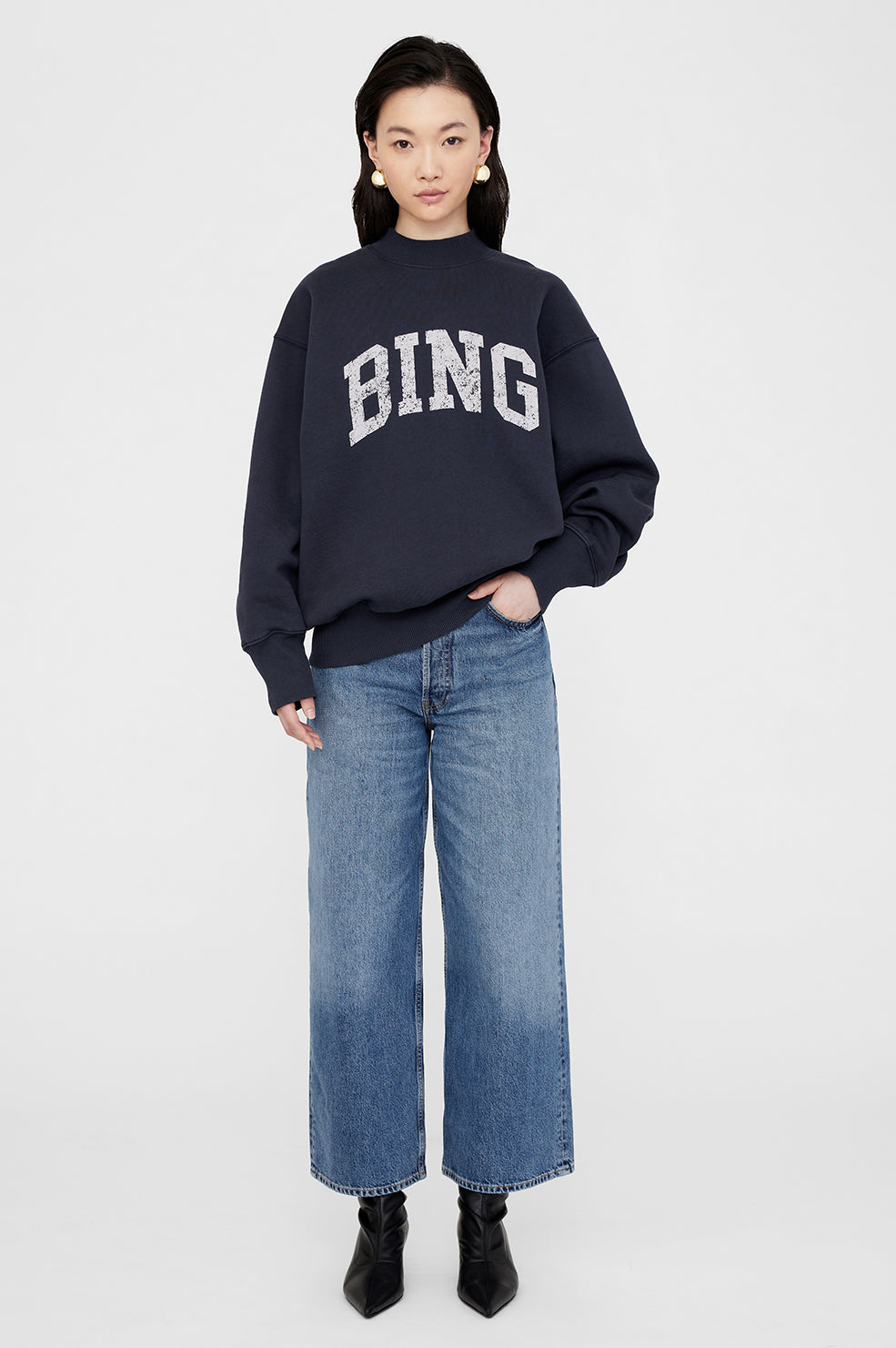 ANINE BING Brandie Sweatshirt Bing | Navy