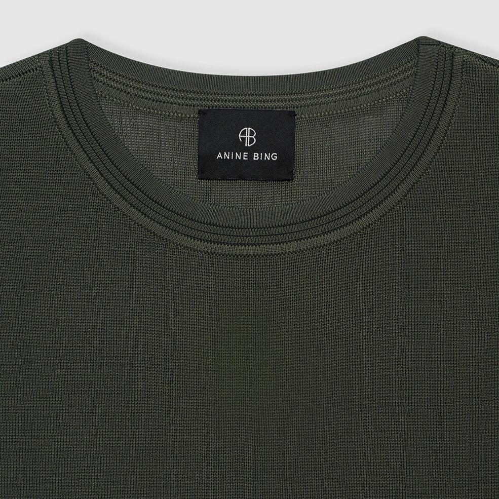 ANINE BING Giorgio Long Sleeve Sweater | Dark Olive