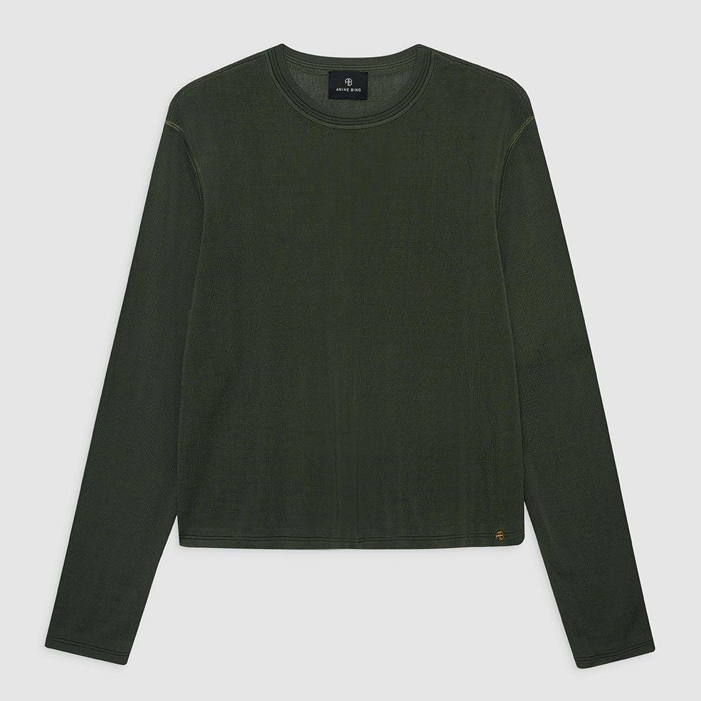 ANINE BING Giorgio Long Sleeve Sweater | Dark Olive