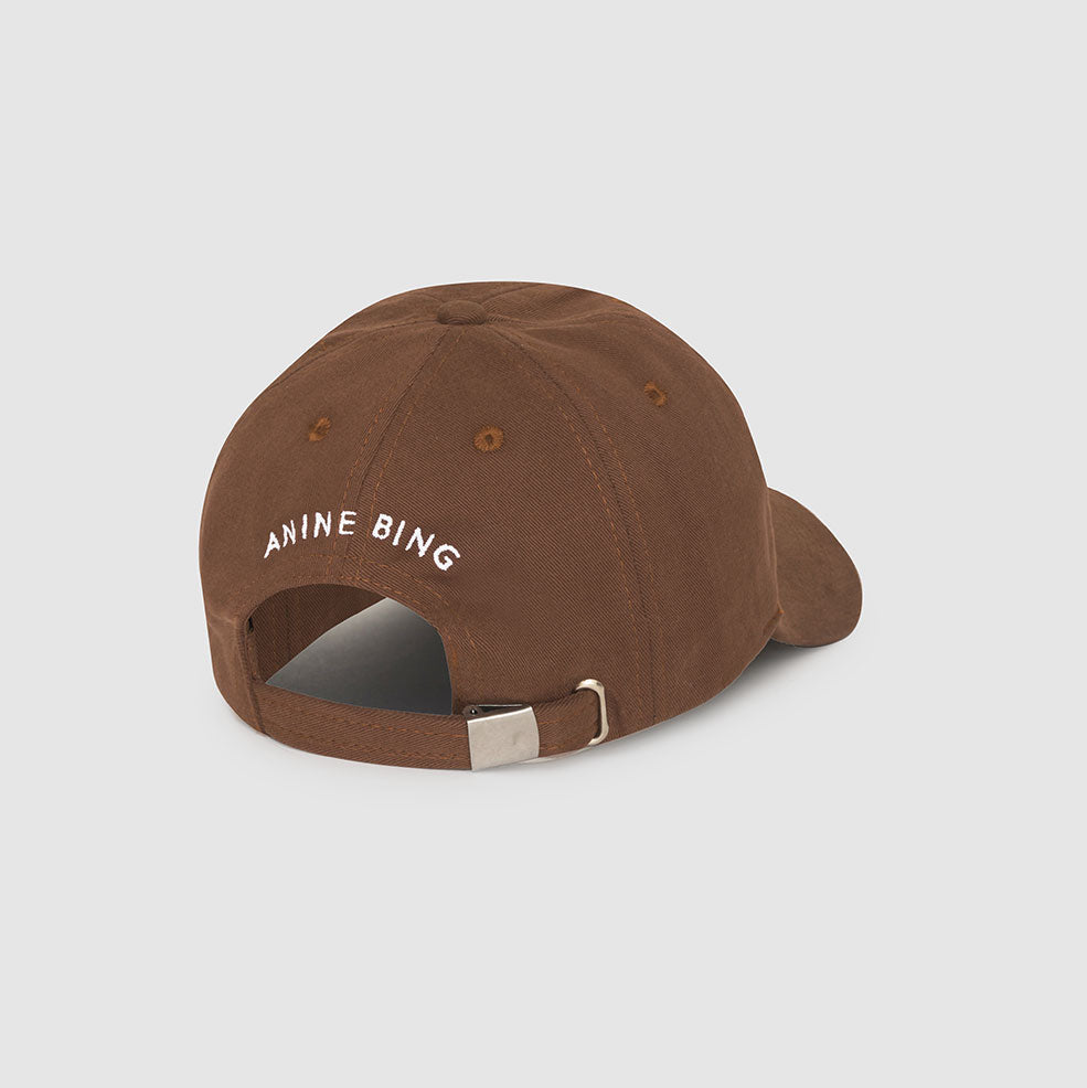 ANINE BING Jeremy Baseball Cap Letterman | Dark Camel