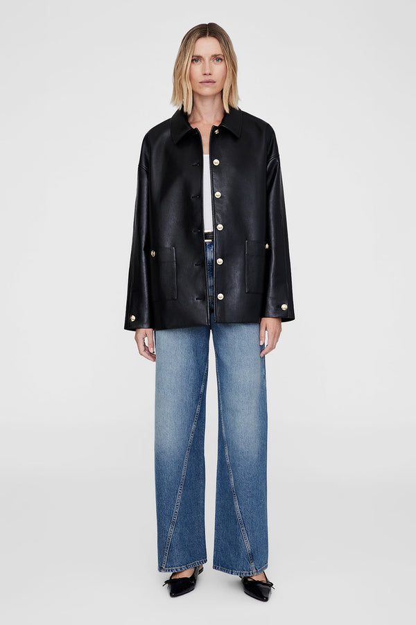 ANINE BING Luca Jacket | Black Recycled Leather