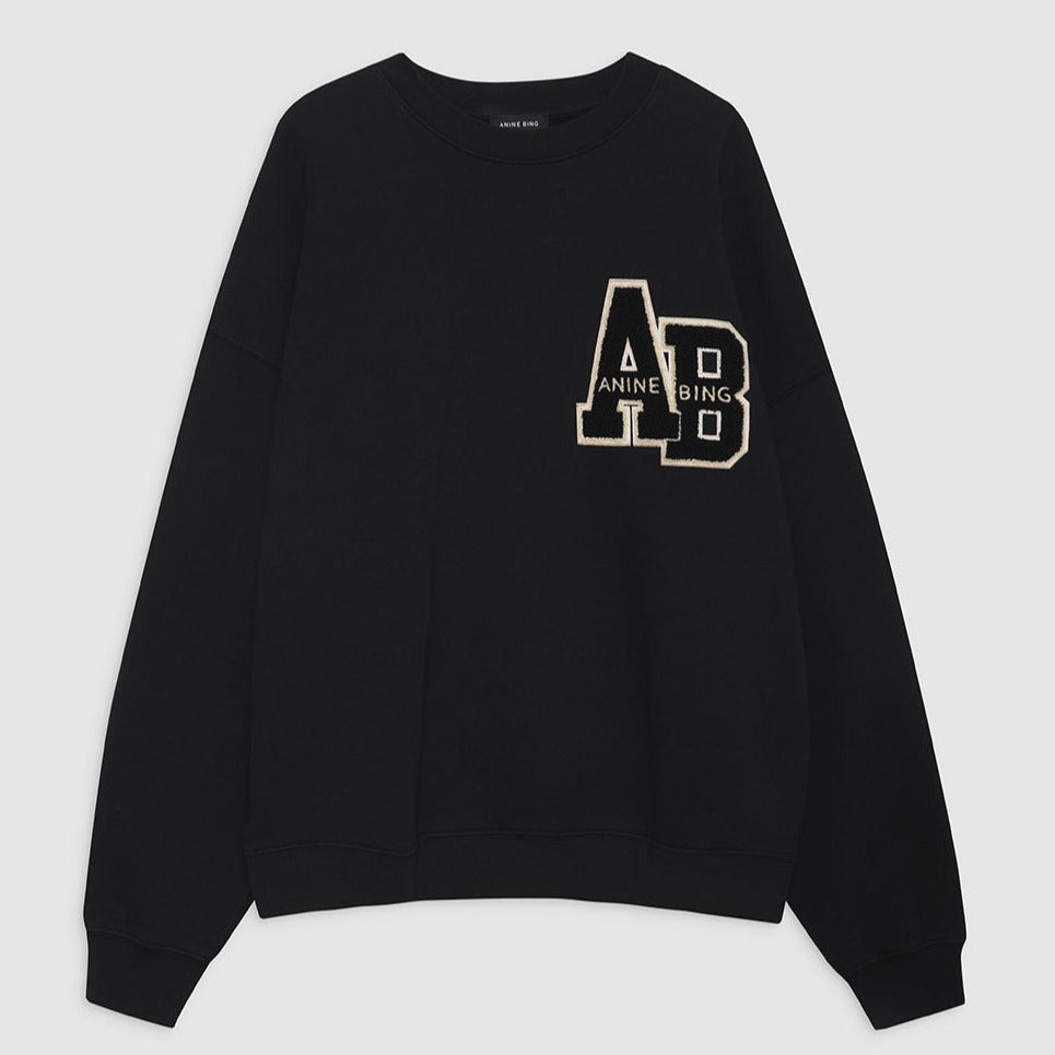 ANINE BING Miles Sweatshirt | Letterman Black