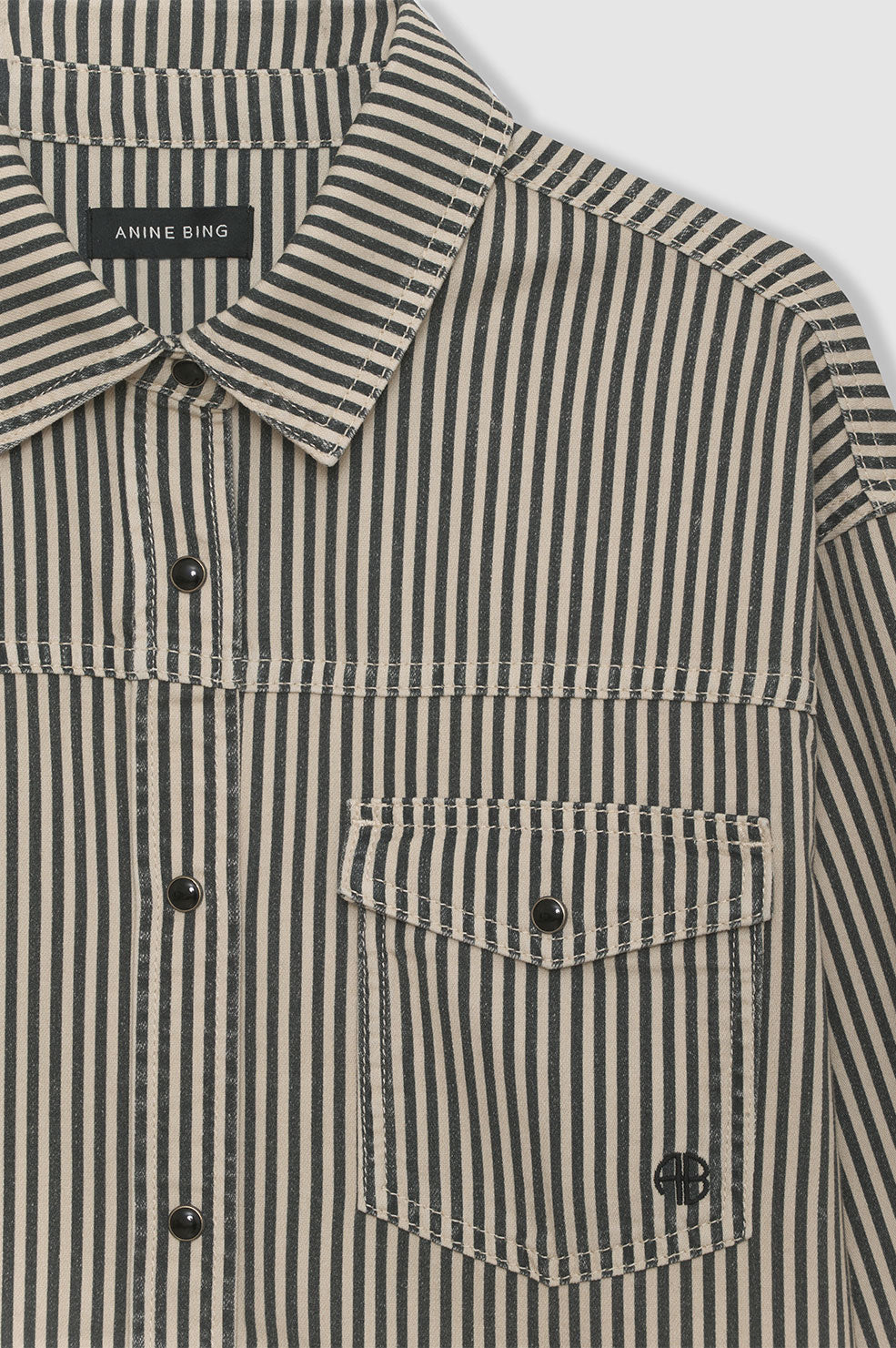 ANINE BING Sloan Shirt | Railroad Stripe