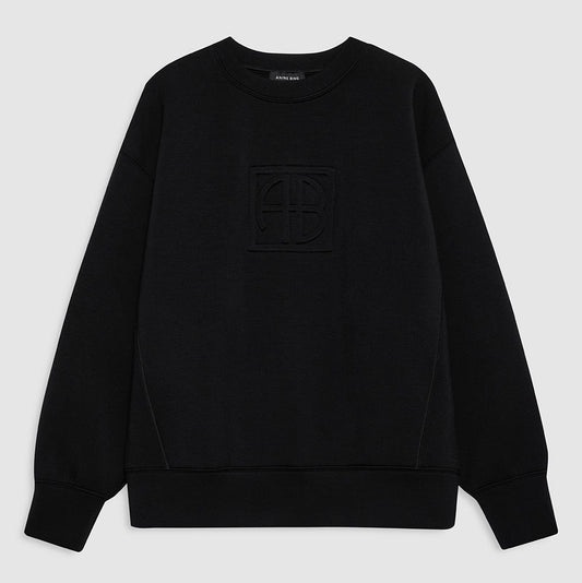 ANINE BING Alto Sweatshirt Framed Monogram  | Black
