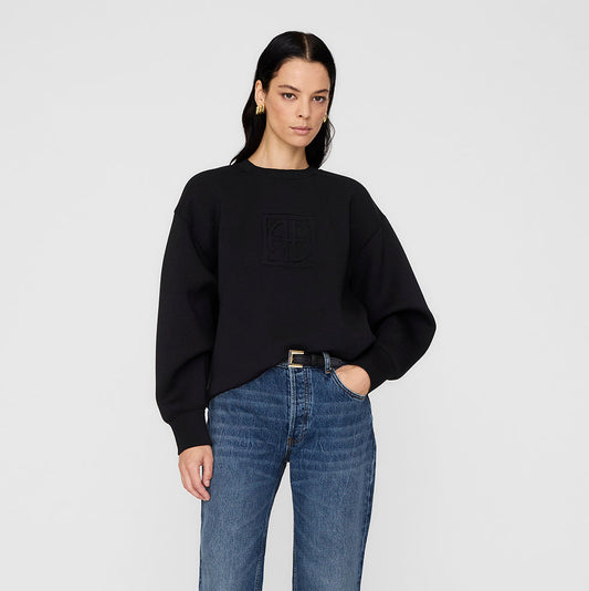 ANINE BING Alto Sweatshirt Framed Monogram  | Black