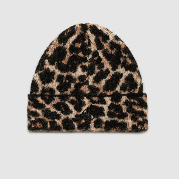 ANINE BING Elia Beanie - Leopard