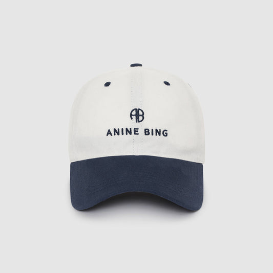 ANINE BING Jeremy Baseball Cap | Ivory & Navy