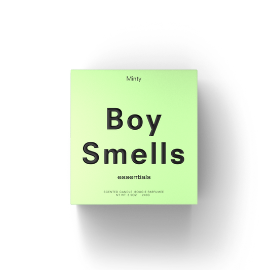 Boy Smells Minty Candle