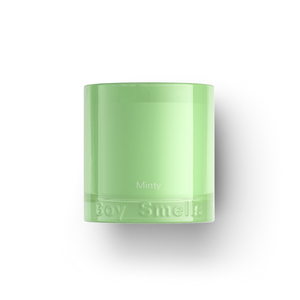 Boy Smells Minty Candle