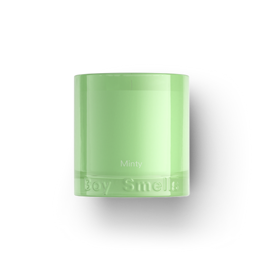 Boy Smells Minty Candle