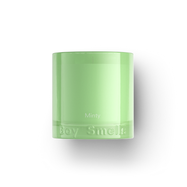 Boy Smells Minty Candle