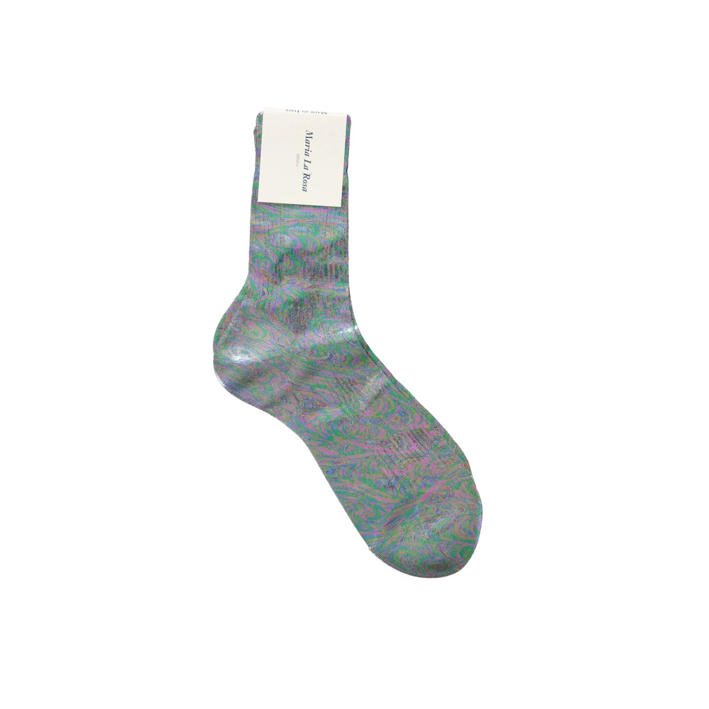 MARIA LA ROSA Cangiante Ribbed Laminated Socks