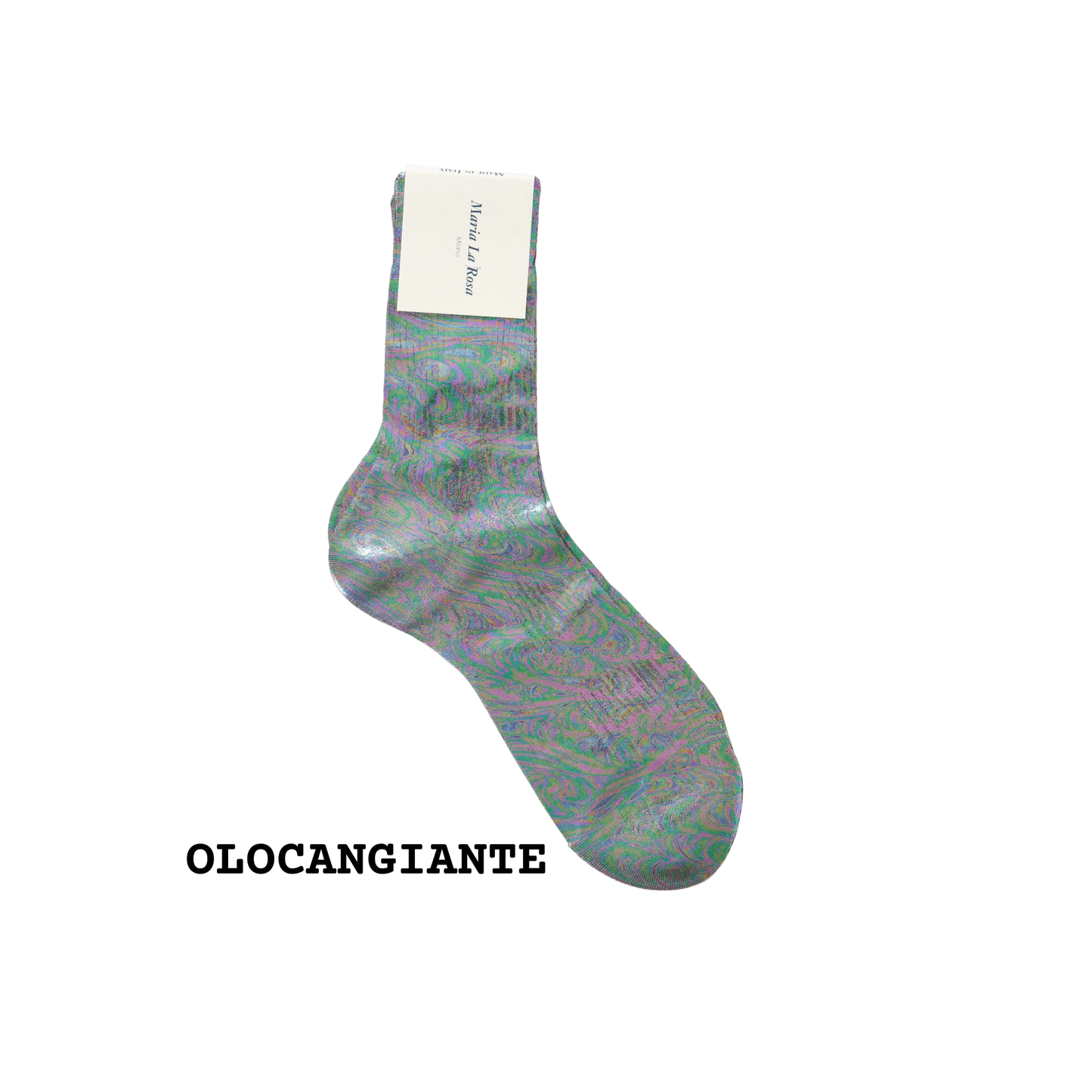 MARIA LA ROSA Cangiante Ribbed Laminated Socks