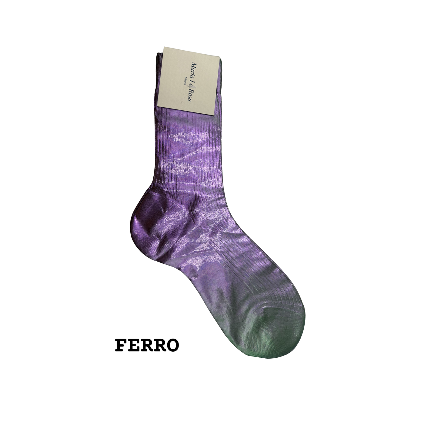 MARIA LA ROSA Cangiante Ribbed Laminated Socks